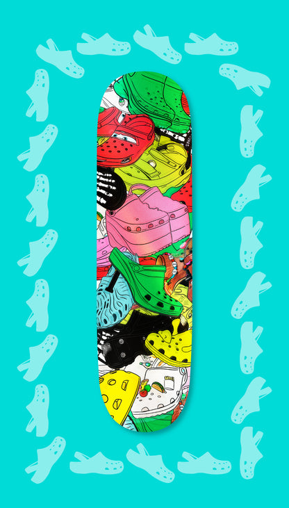 Crocs Everywhere - Limited Edition Skateboard Art Deck. FREE Shipping