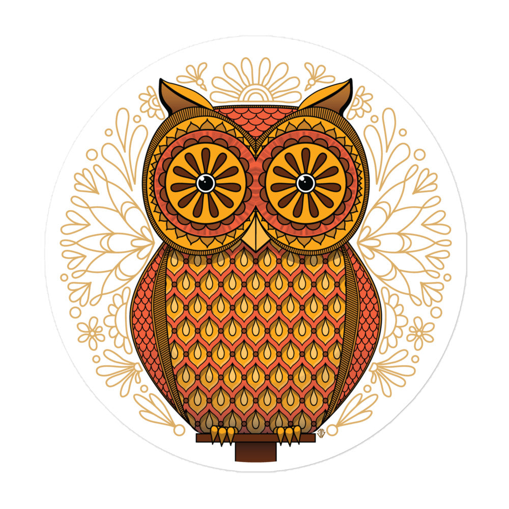 Owl Circle Sticker